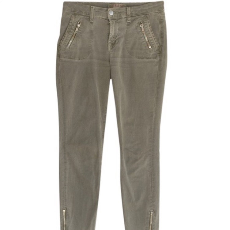 J Brand Vin Armadillo Army Green Zippered Ankle